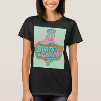 Laarzen aan de grond - Retro Cowgirl Vibes T-Shirt