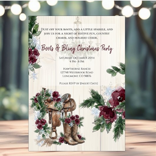 Laarzen & Bling Kerstfeest Kaart