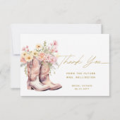Laarzen Bloem Bloemen Bloemige Cowgirl Bruids Show Bedankkaart (Voorkant)