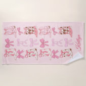 Laarzen & Bogen Girly Westerne gepersonaliseerde h Strandlaken (Voorkant)