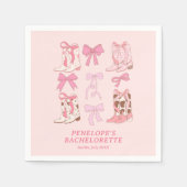 Laarzen & Bogen Roze Cowgirl Bachelorette Party Servet (Voorkant)
