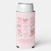Laarzen & Bogen Roze Cowgirl Coquette Bachelorette Seltzer Blikjeskoeler (Seltzer Voorkant)