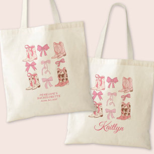 Laarzen & Bogen Roze Cowgirl Coquette Bachelorette Tote Bag
