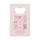 Laarzen & Bogen Roze Girly Bachelorette Party Favo Creditkaart Flessenopener (Achterkant)