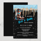 Laarzen borrelende cowboy laars glitters glans bru kaart (Voorkant / Achterkant)