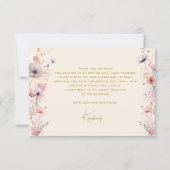 Laarzen & Bruisend Bloemenkowgirl Bruiloftsfeest Bedankkaart (Achterkant)