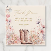 Laarzen & Bruisend Bloemstuk Cowgirl Bruidsfeestje Bedankjes Labels (Voorkant)