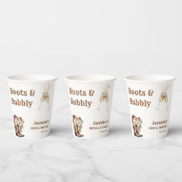 Laarzen & Bruisend Boho Westerse Bruidsfeest Party Papieren Bekers