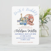 Laarzen & Bruisend Elegante Rustieke Bruiloft met Kaart (Staand voorkant)