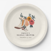 Laarzen & Bruisend Westerse Bruiloft Feest Papieren Bordje (Voorkant)