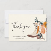 Laarzen & Bruisend Westerse Bruiloftfeest Bedankkaart (Voorkant)