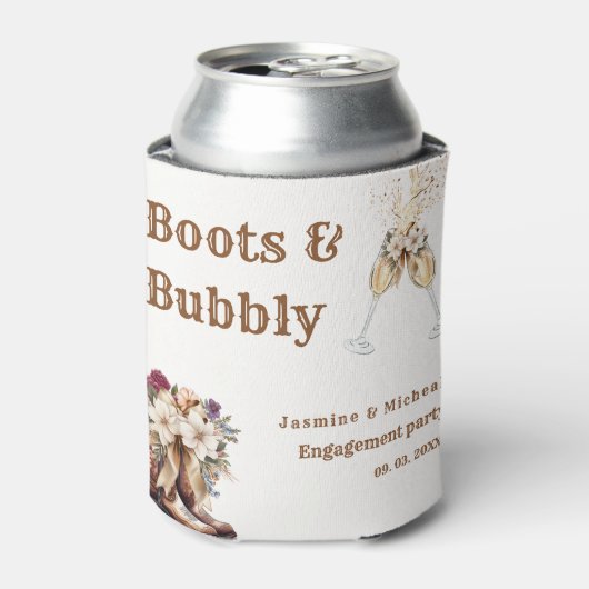 Laarzen & Bruisende Boho Westerse verlovingsfeest Blikjeskoeler (Blikje Voorkant)