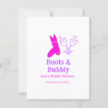 Laarzen & bruisende champagnefles bruidsdouche roz