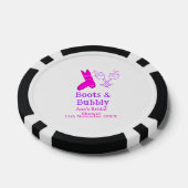 Laarzen & bruisende champagnefles bruidsdouche roz poker chips (Enkel)