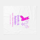 Laarzen & bruisende champagnefles bruidsfeest roze fleece deken (Voorkant (Horizontaal))