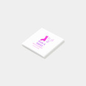 Laarzen & bruisende champagnefles bruidsfeest roze post-it® notes (Schuin)