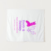 Laarzen & bruisende champagnefles bruidsfeest roze wandkleed (Voorkant (horizontaal))