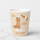 Laarzen Bruisende Rustieke Westerse Bruiloft Count Papieren Bekers (Achterkant)