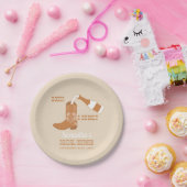 Laarzen Bruisende Rustieke Westerse Bruiloft Count Papieren Bordje (Feest)