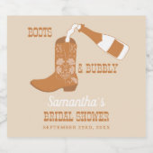 Laarzen Bruisende Rustieke Westerse Bruiloft Count Sparkling Wijnetiket (Enkel label)