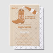 Laarzen Bruisende Rustieke Westerse Landelijke Bru Vellum Uitnodigingen (Offset (Uitnodiging))