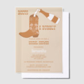 Laarzen Bruisende Rustieke Westerse Landelijke Bru Vellum Uitnodigingen (Offset)