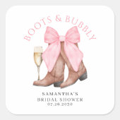 Laarzen Bruisende Western Country Bruiloftsfeest  Vierkante Sticker (Voorkant)