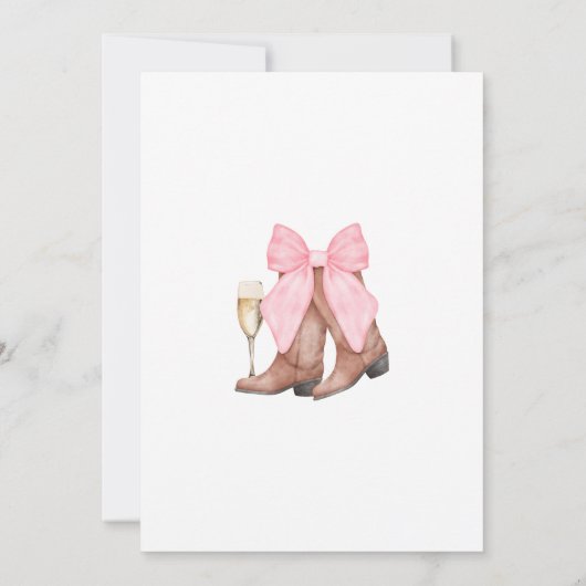 Laarzen Bruisende Westerse Bruiloft  Bedankkaart (Achterkant)