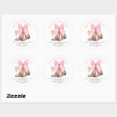 Laarzen Bruisende Westerse Bruiloft Feest Ronde Sticker (Vel)