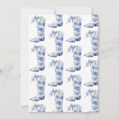 Laarzen & Brunch Blauw Chinoiserie Bruidsfeest Kaart (Achterkant)