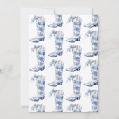 Laarzen & Brunch Blue Chinoiserie Vrijgezellenfees Kaart (Achterkant)