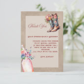 Laarzen Brunch & Bubbly Flat Dank u kaart (Staand voorkant)