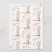 Laarzen & Brunch Roze Bloemen Vrijgezellenfeest Kaart (Achterkant)
