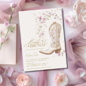 Laarzen & Brunch Roze Bloemen Vrijgezellenfeest Kaart