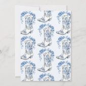 Laarzen & Brunch Stof Blauw Bloemig Bruidsmeisje F Kaart (Achterkant)