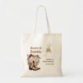 Laarzen & Bubbel Boho Westerse Bruiloftsfeest Tote Bag (Voorkant)