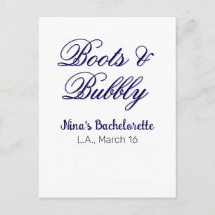 Laarzen & Bubbel vrijgezellenfeest naam purpleplac Briefkaart
