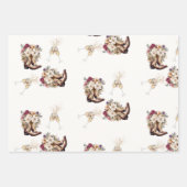 Laarzen & Bubbelende Boho westerse Bruiloftsborrel Inpakpapier Vel (Voorkant)
