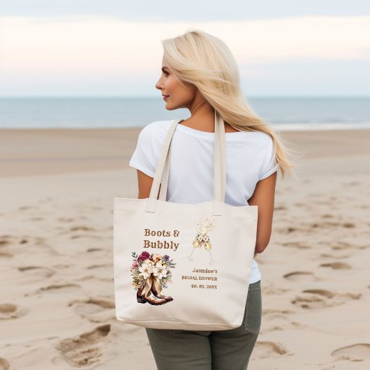 Laarzen & bubbelig Boho Westerse Bruiloftsfeest Bo Tote Bag