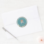 Laarzen & Bubbelige Aquarel Bruiloftsborrel  Ronde Sticker (Envelop)