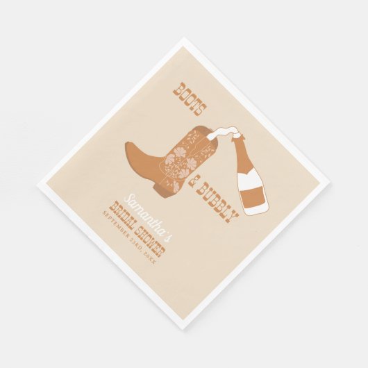 Laarzen Bubbelige Rustieke Westerse Bruiloftsshowe Servet (Hoek)