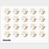 Laarzen & Bubbelige Westerse Bruidsdouche Ronde Sticker (Vel)