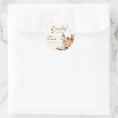Laarzen & Bubbelige Westerse Bruidsdouche Ronde Sticker (Tas)
