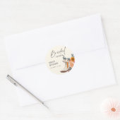 Laarzen & Bubbelige Westerse Bruidsdouche Ronde Sticker (Envelop)