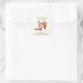 Laarzen & Bubbelige Westerse Bruidsdouche Vierkante Sticker (Tas)