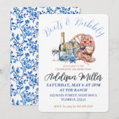 Laarzen & Bubbeligs Elegante Rustieke Bruilofts Br Kaart (Voorkant / Achterkant)