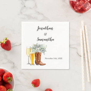 Laarzen Bubbels & Brouwen Trouwen Eucalyptus Servet