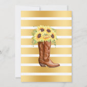 Laarzen Bubbels en Brews Bruiloft Douche Zonnebloe Kaart (Achterkant)