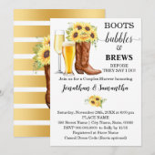 Laarzen Bubbels en Brews Bruiloft Douche Zonnebloe Kaart (Voorkant / Achterkant)