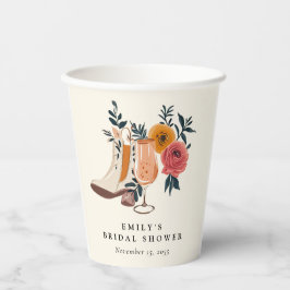 Laarzen & Bubbels Westerse Bruidsmeisjesborrel Papieren Bekers